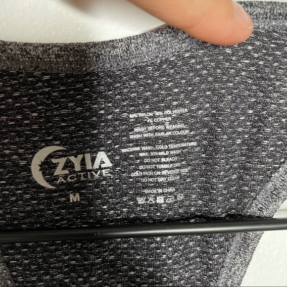 ZYIA Active Fog Copper Charged Grey Athletic Tank Top Womens M - Picture 4 of 10